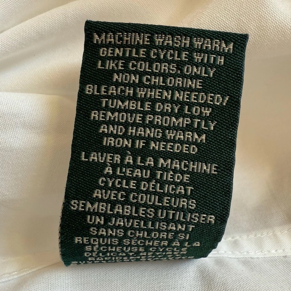 RALPH LAUREN White Classic Oxford Dress Shirt Button Up Youth Boys Size 14 - Picture 6 of 7